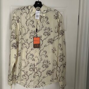 Ben Sherman Cream and Brown Floral Shirt